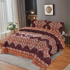 PREMIUM PRINTED PURE COTTON BEDSHEET - 3 PCS