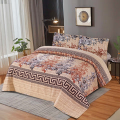 ELEGANT PRINTED PURE COTTON BEDSHEET - 3 PCS