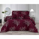 Burgundy Branch Print Comforter - Straight Front View