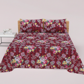 Dark Maroon Floral Paisley - Straight