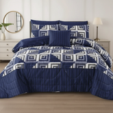 Navy Blue Greek Key - Straight