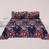 Navy Blue Red Wildflower - Straight