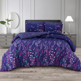 Navy Blue Wildflower Comforter - Straight