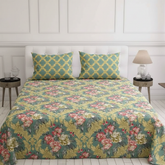Sage Green Baroque Floral - Straight
