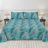 Teal Tropical Palm Leaf - Straight