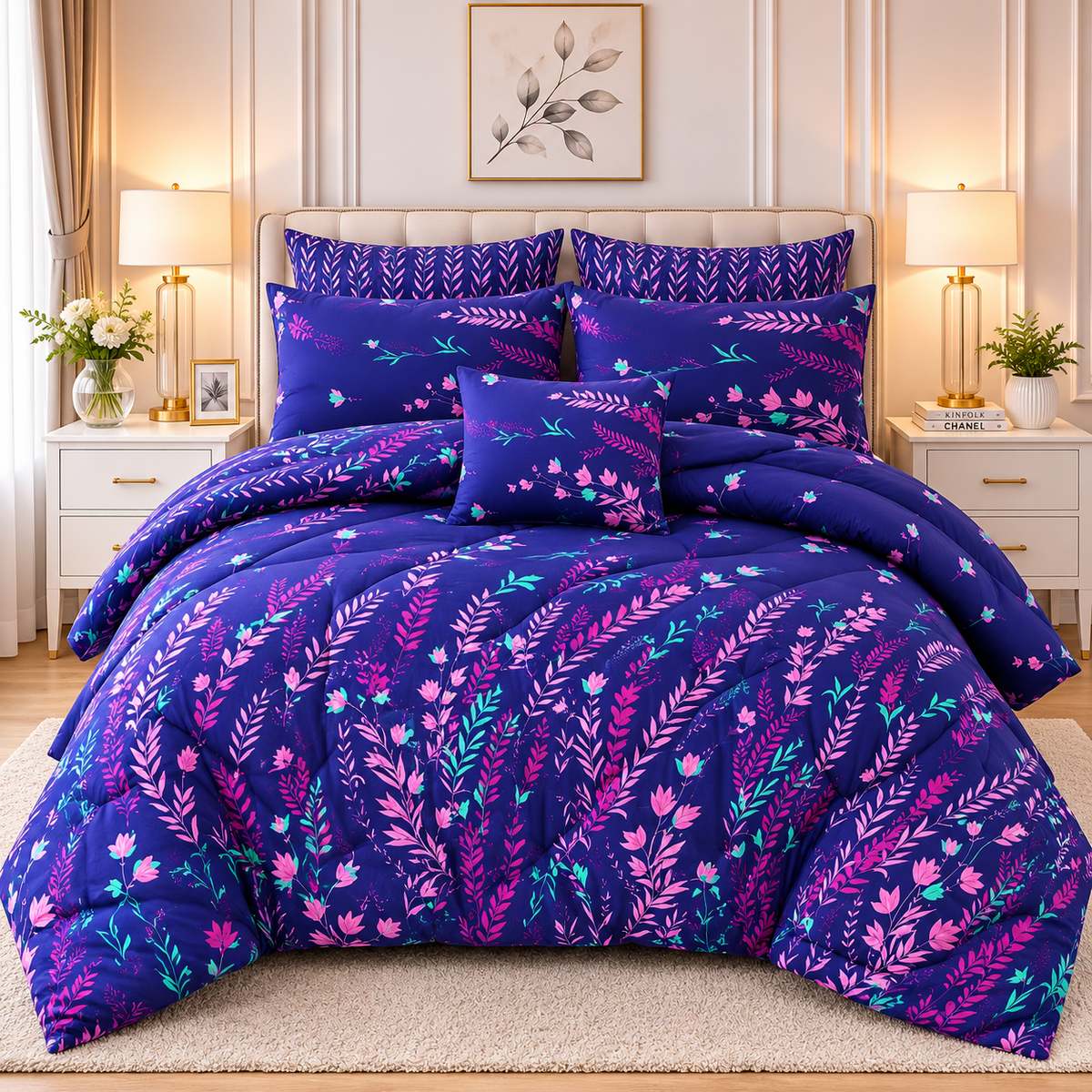 Premium Summer King Size Comforter Set - 7-Piece A35