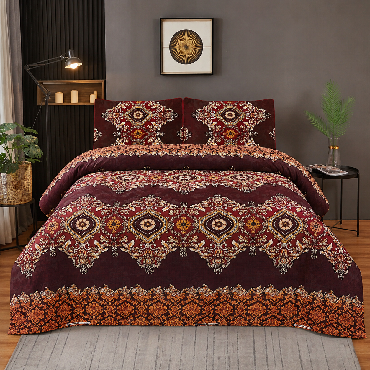 PREMIUM PRINTED PURE COTTON BEDSHEET - 3 PCS