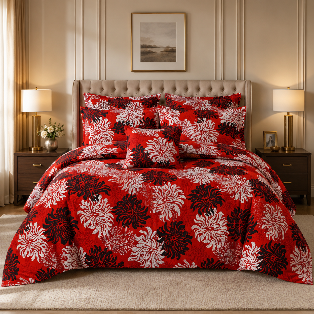 Premium Summer King Size Comforter Set - 7-Piece