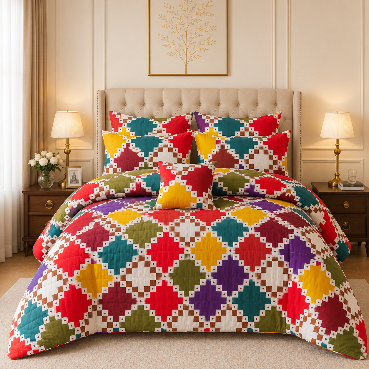 Premium Summer King Size Comforter Set - 7-Piece A8