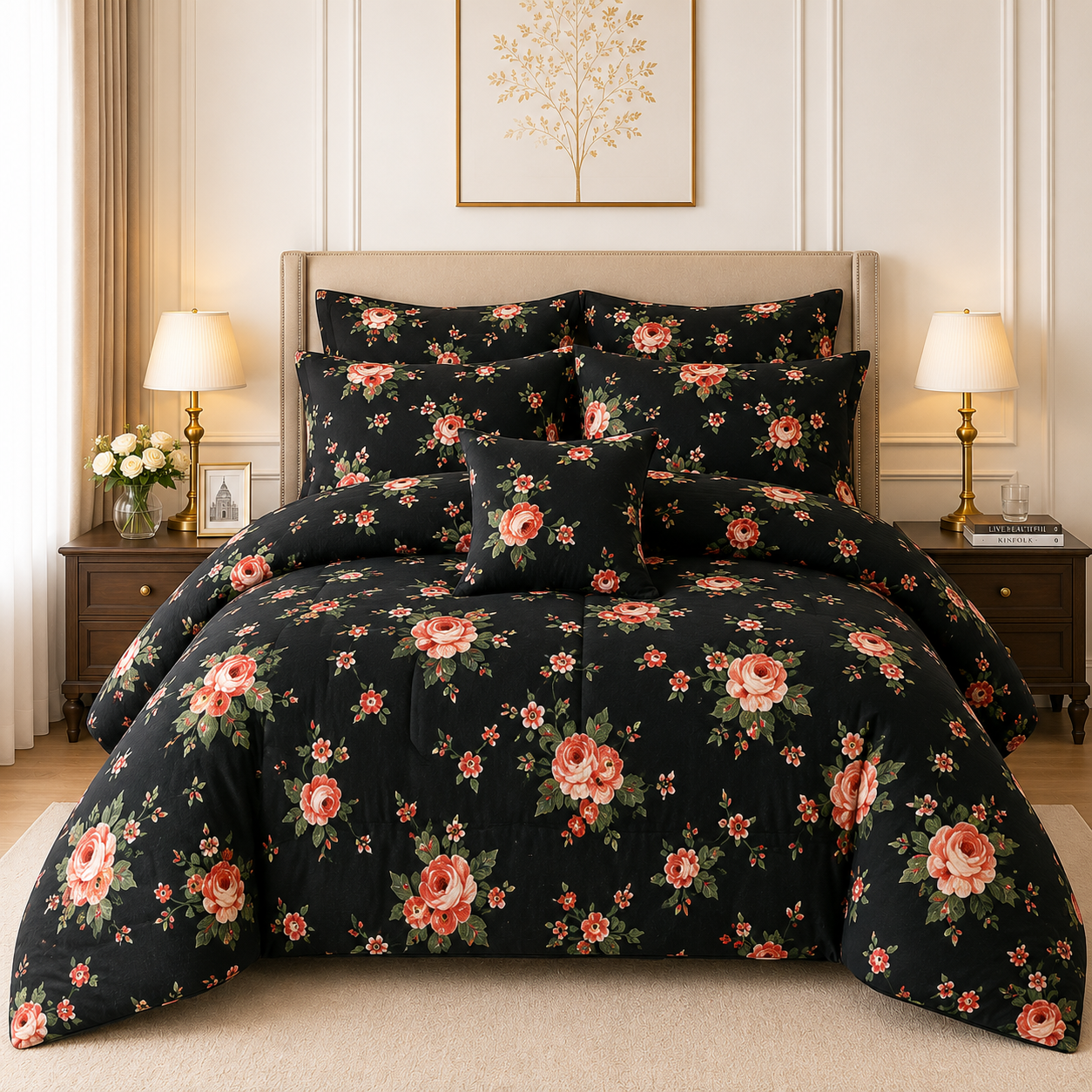 Premium Summer King Size Comforter Set - 7-Piece