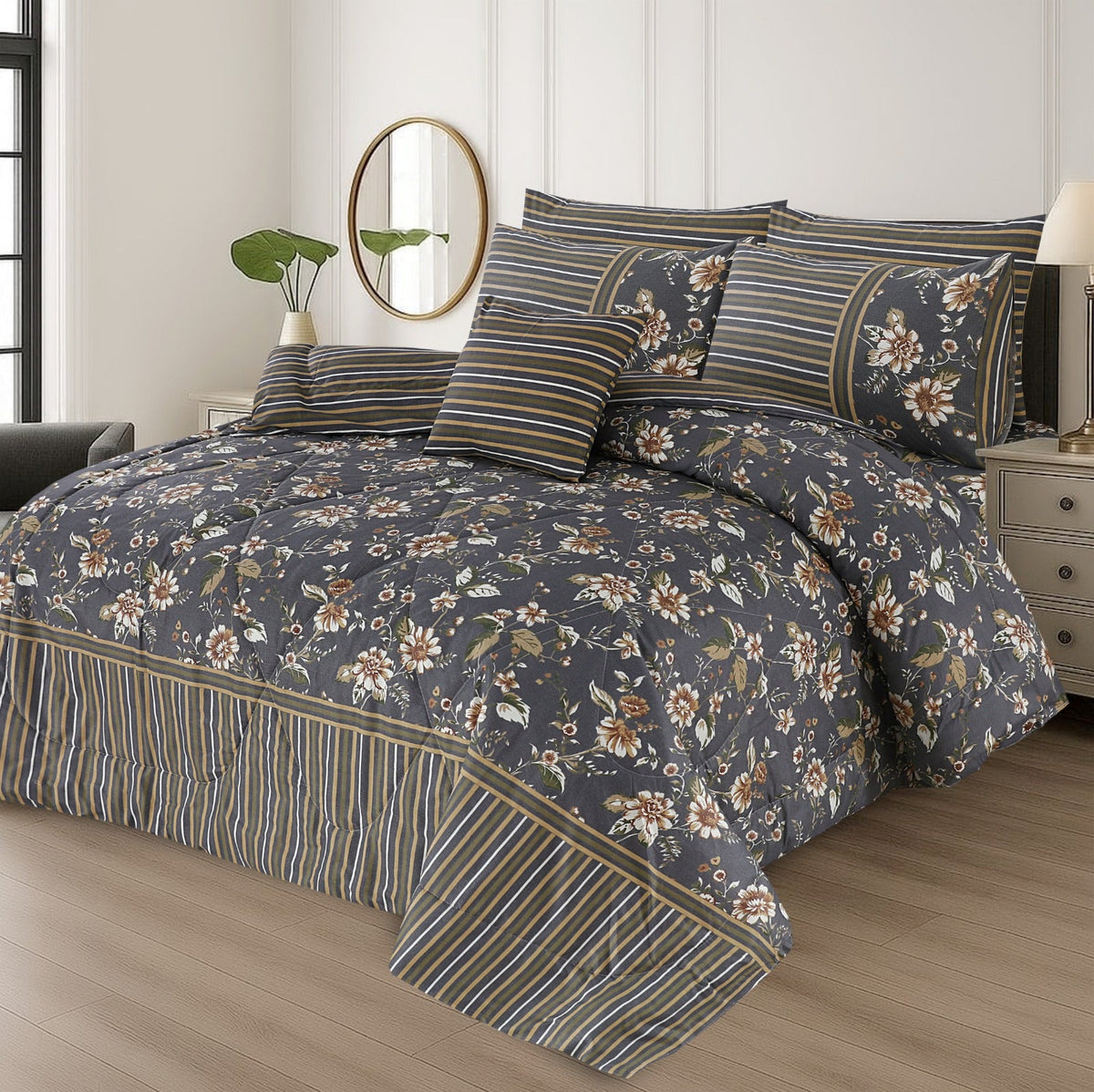 Premium Summer King Size Comforter Set - 7-Piece