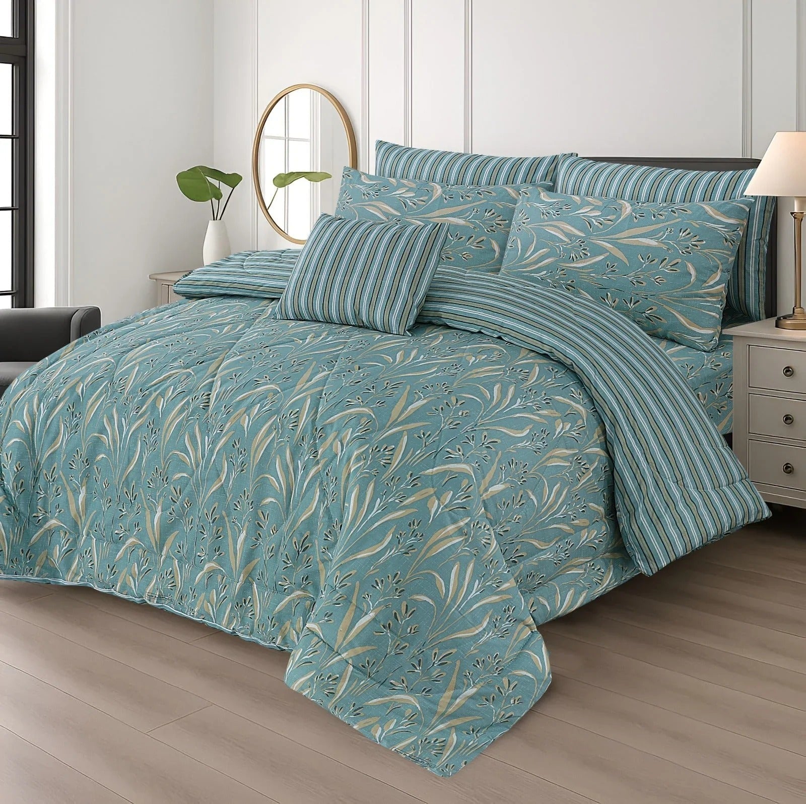 Premium Summer King Size Comforter Set - 7-Piece A31