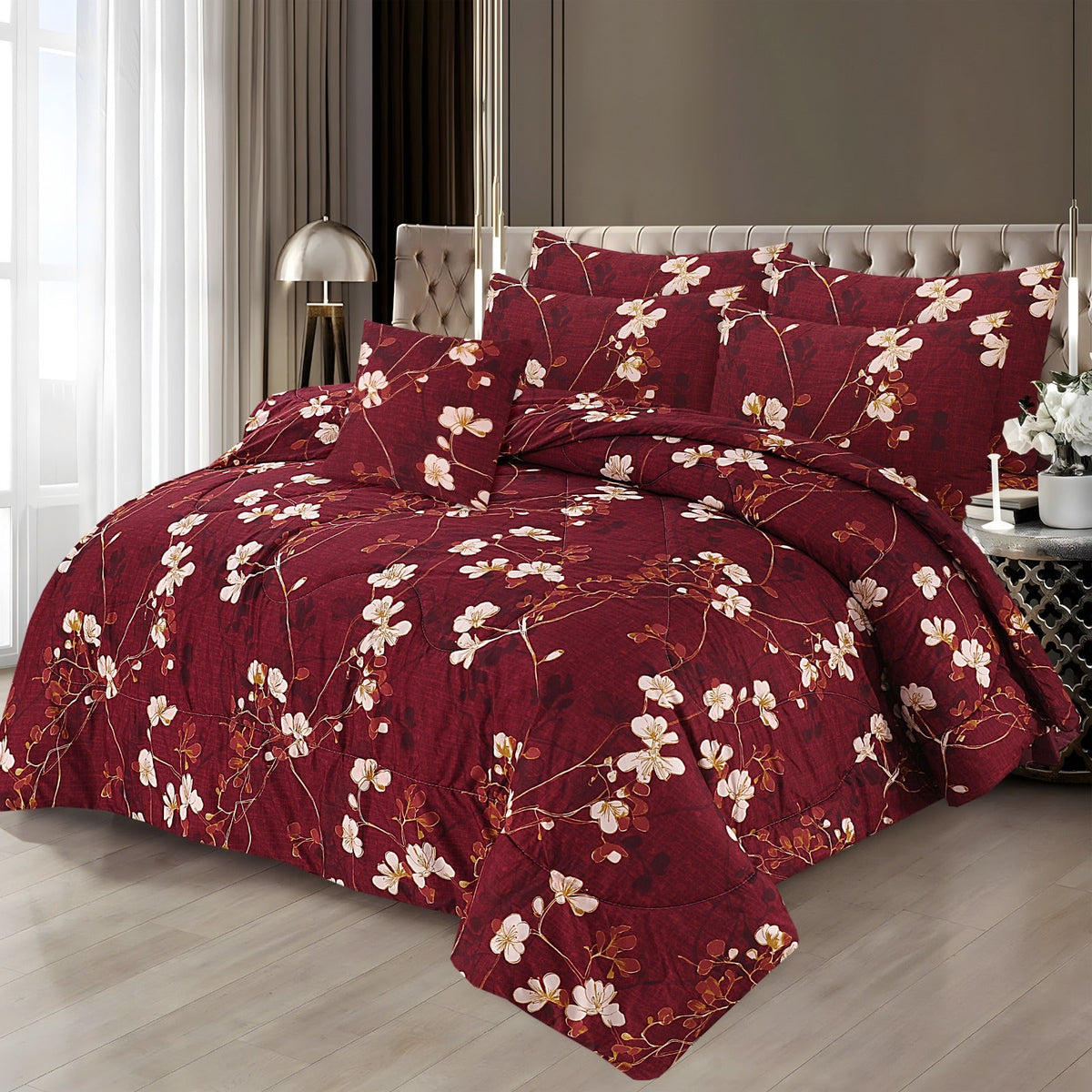 PREMIUM SUMMER KING SIZE COMFORTER SET - 7-PIECE