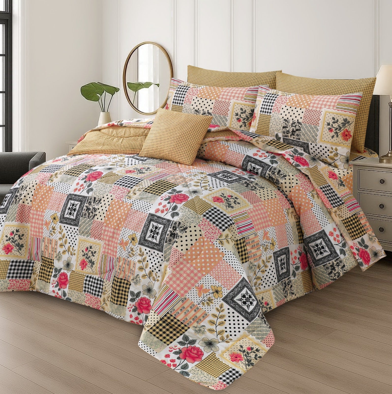 Premium Summer King Size Comforter Set - 7-Piece N21