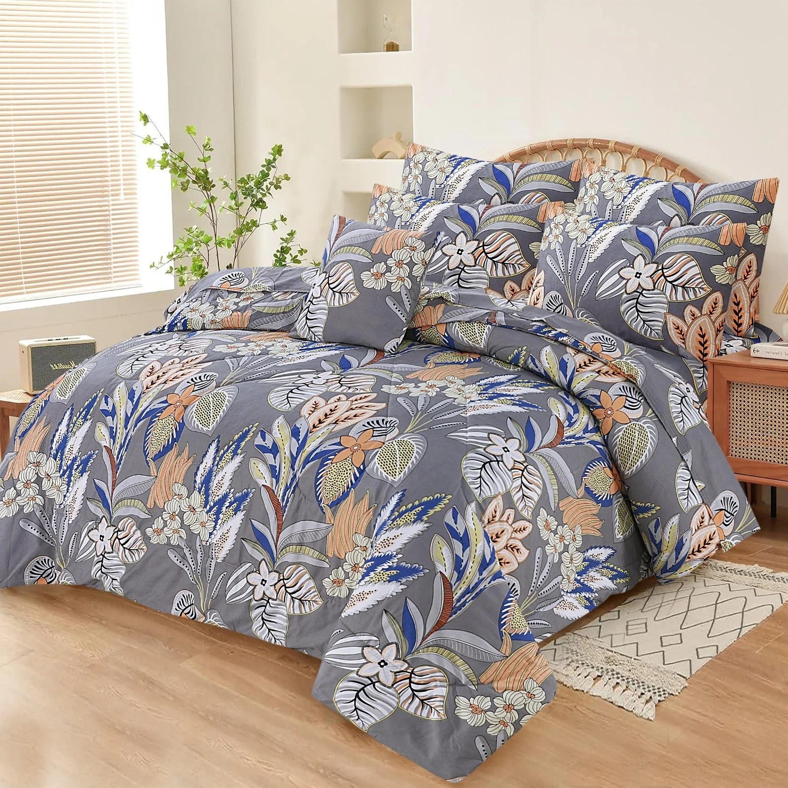Premium Summer King Size Comforter Set - 7-Piece N25