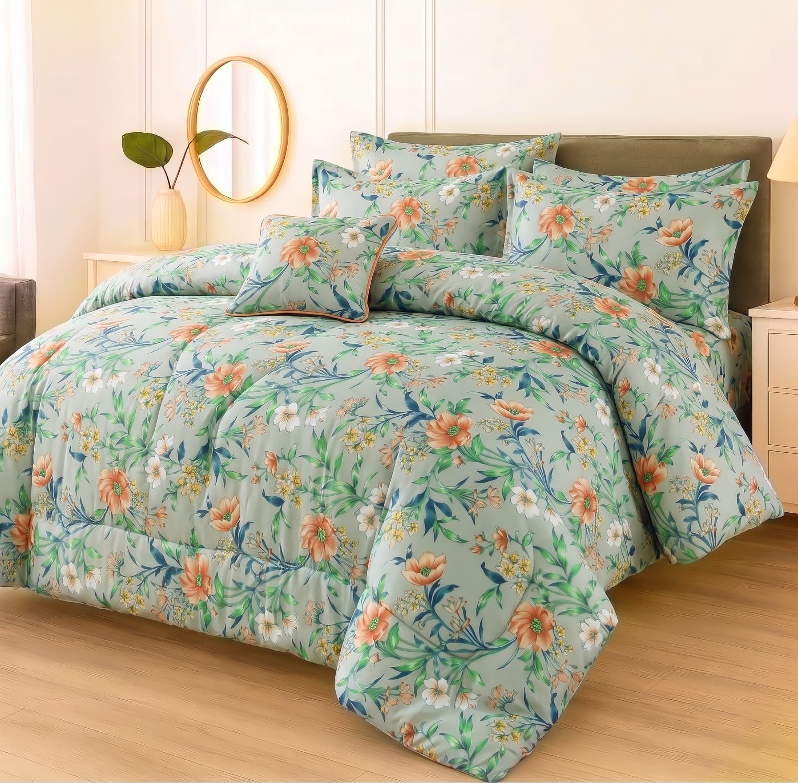 Premium Summer King Size Comforter Set - 7-Piece A48