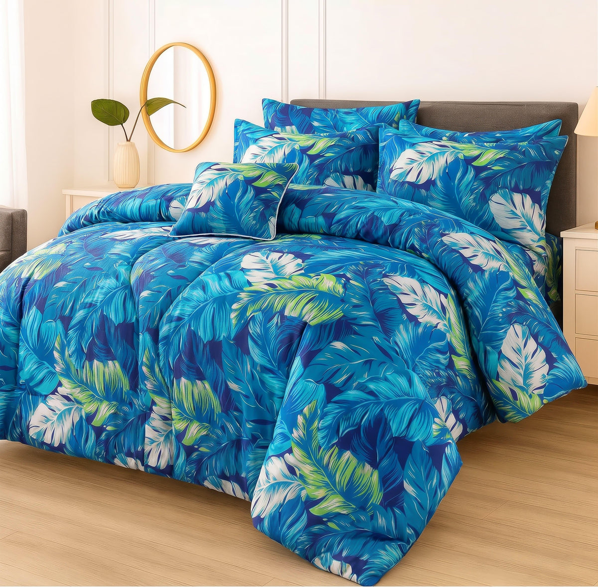 Premium Summer King Size Comforter Set - 7-Piece A17
