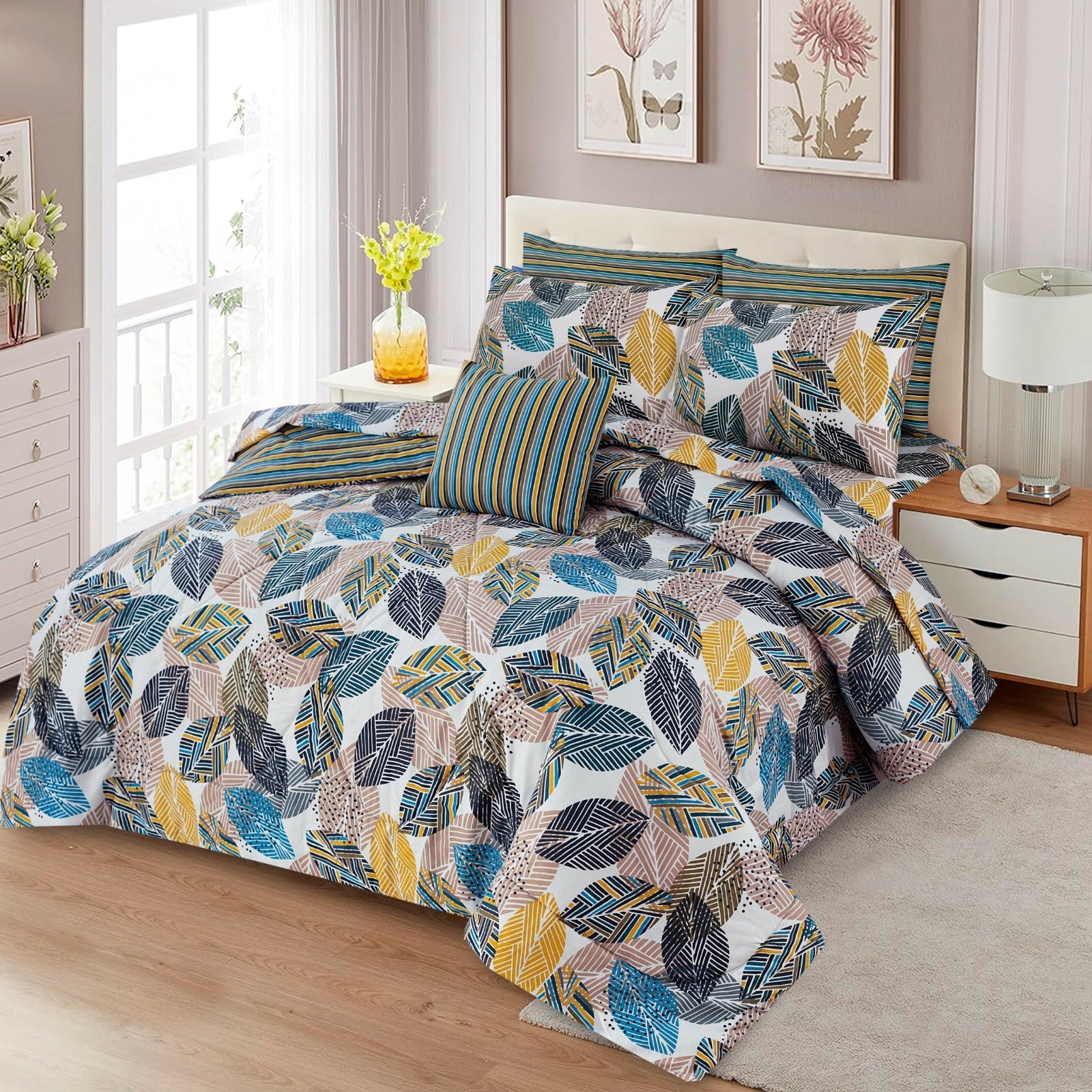 Premium Summer King Size Comforter Set - 7-Piece
