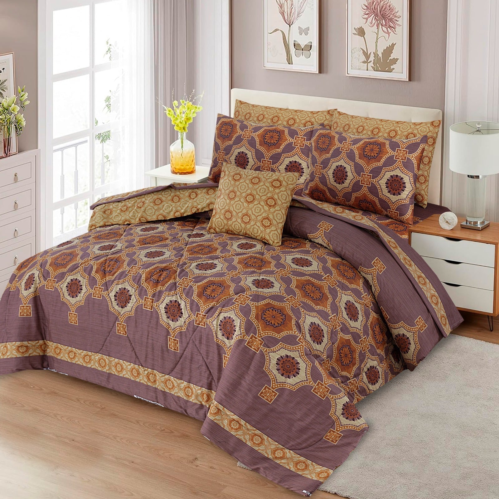 Premium Summer King Size Comforter Set - 7-Piece