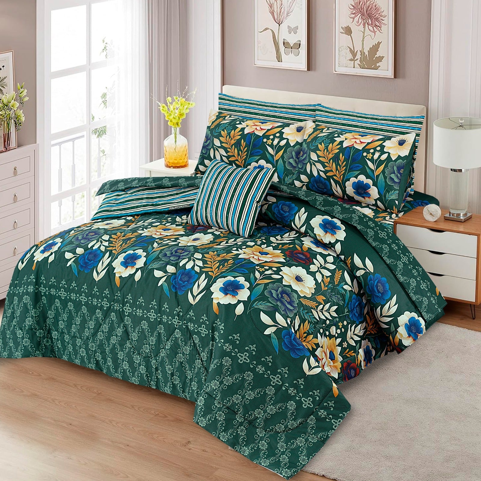 Premium Summer King Size Comforter Set - 7-Piece