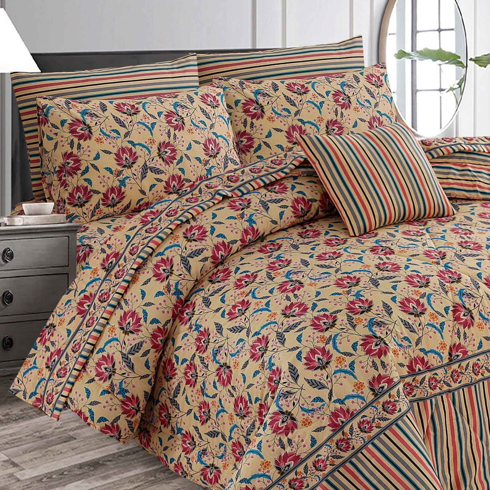 Premium Summer King Size Comforter Set - 7-Piece