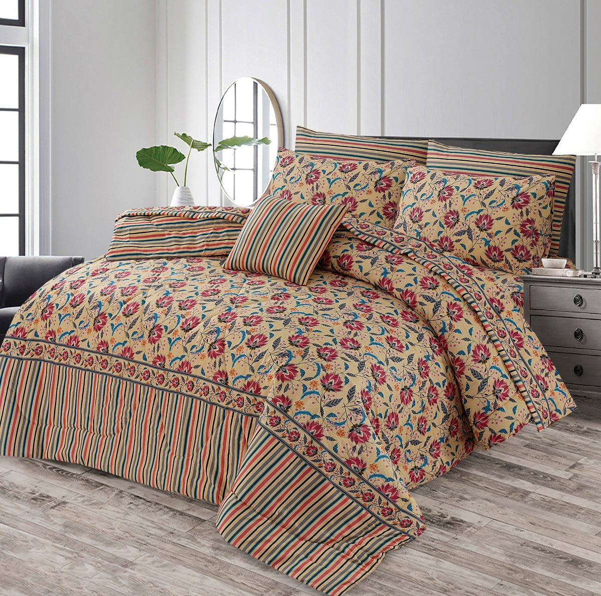 Premium Summer King Size Comforter Set - 7-Piece