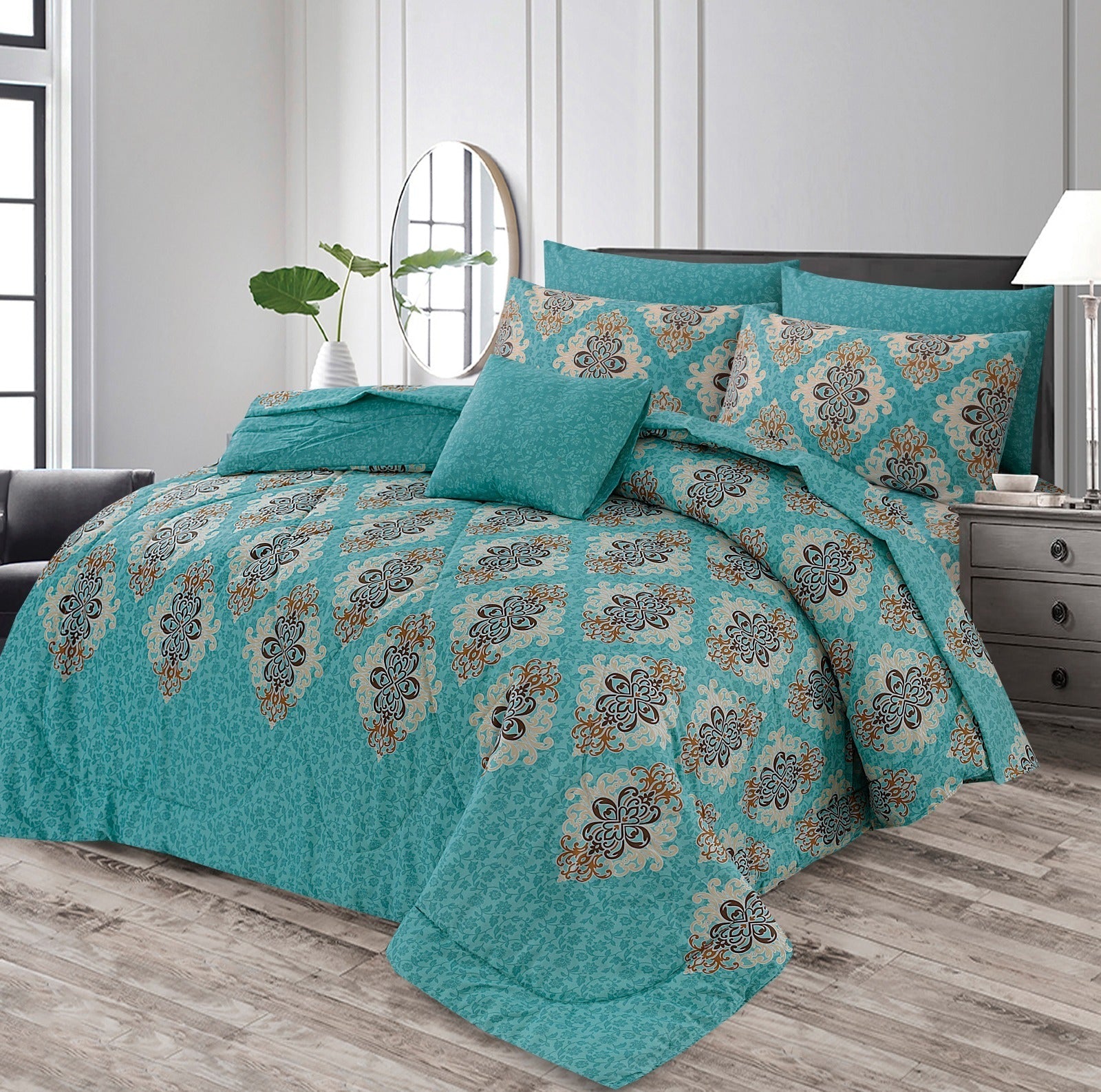 Premium Summer King Size Comforter Set - 7-Piece