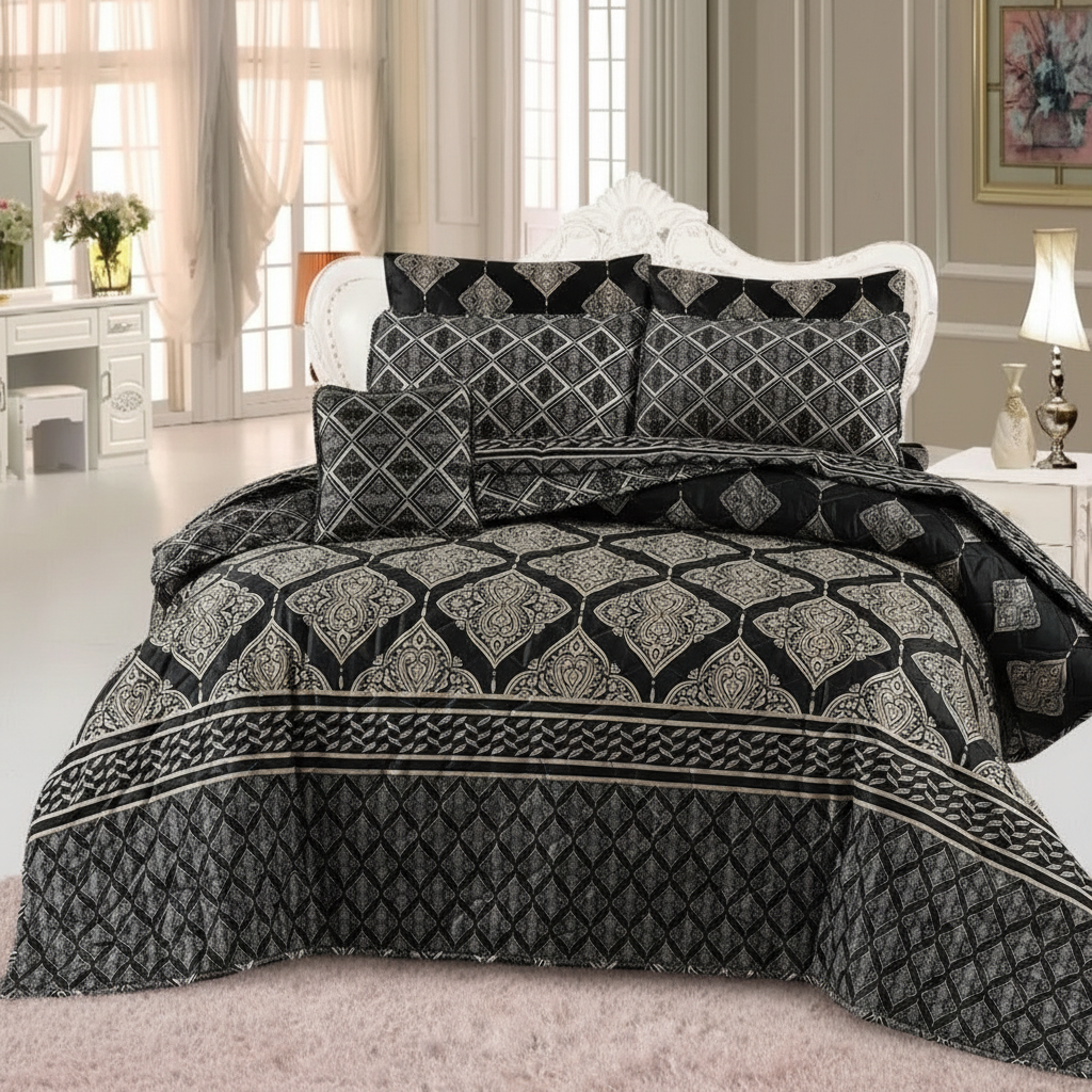 Black Gold Diamond Comforter - Straight
