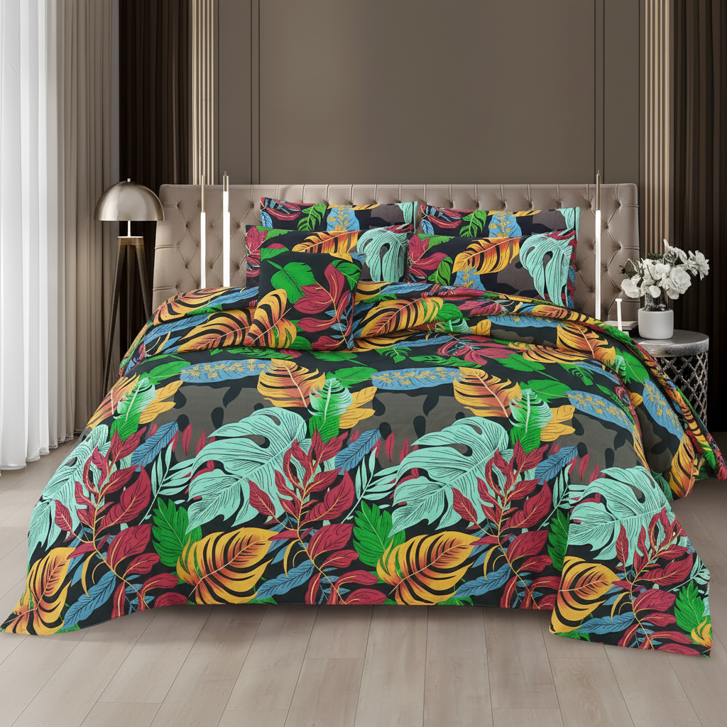 Black Tropical Leaf - Straight