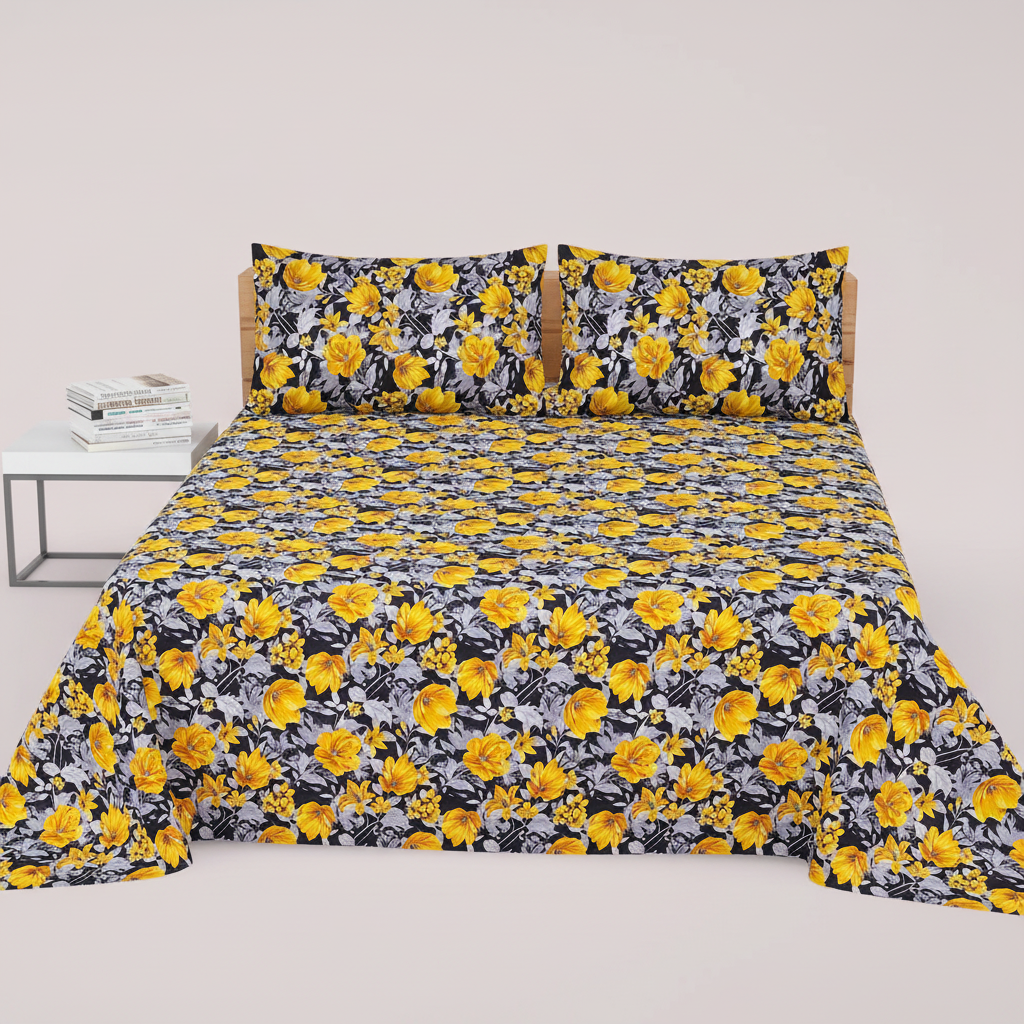 Black Yellow Hibiscus - Straight