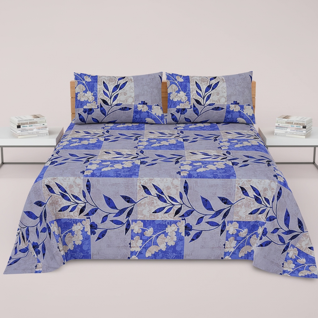 Blue Grey Patchwork - Straight