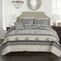Cream Botanical Comforter - More Straight Front