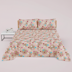 Cream Mosaic Paisley Grid - Straight