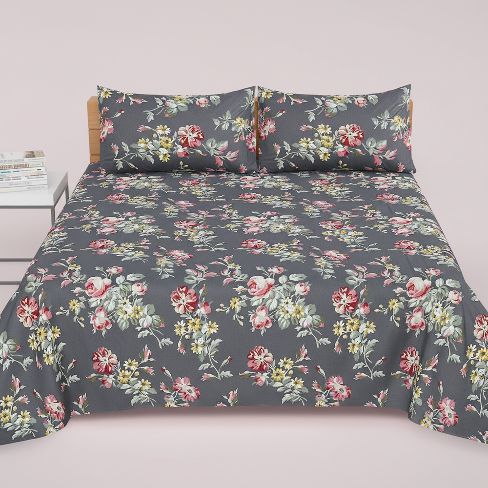 Dark Grey Vintage Rose - Straight