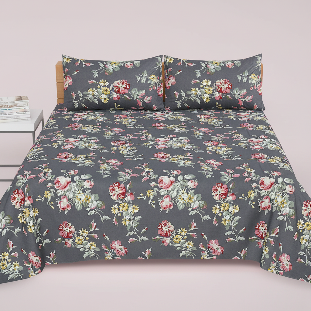 Dark Grey Vintage Rose - Straight