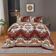 Dark Maroon Cream Baroque - Straight