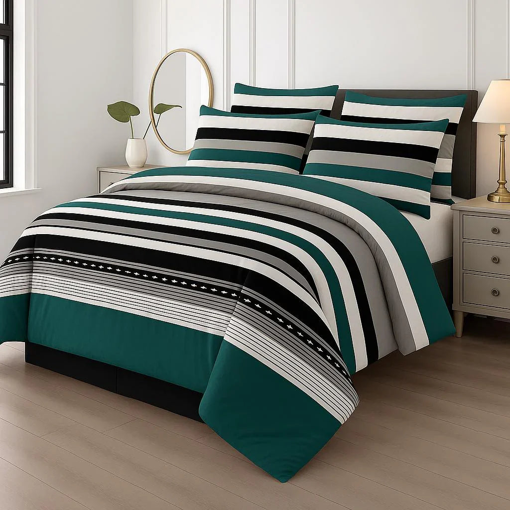 Premium Summer King Size Soft Cotton Comforter Set - 7-Piece