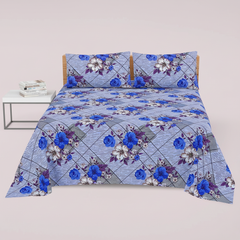Light Blue Diamond Grid Rose - Straight