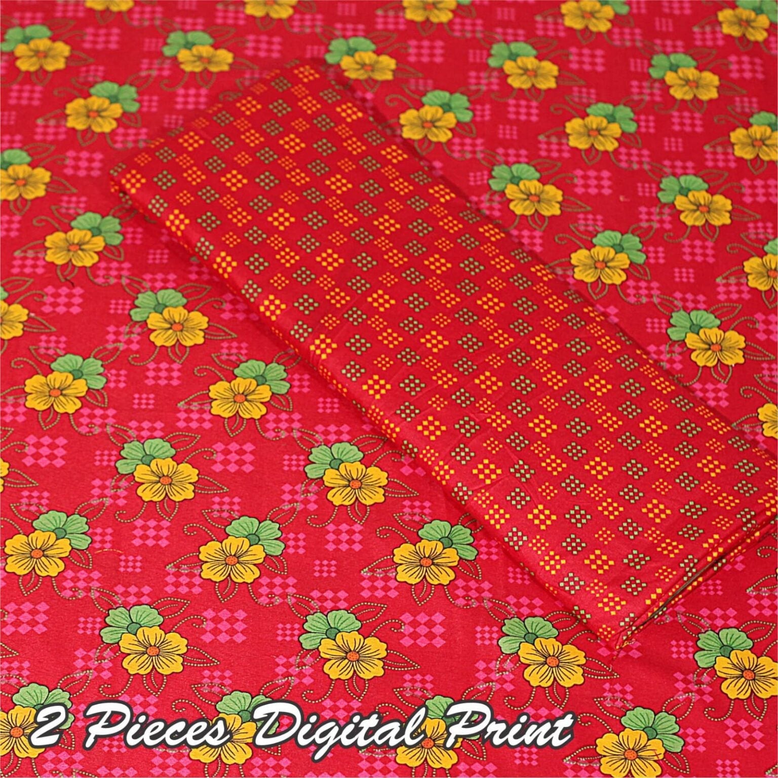 2 Piece – Cotton Digital Print Suit ( Design A-11)