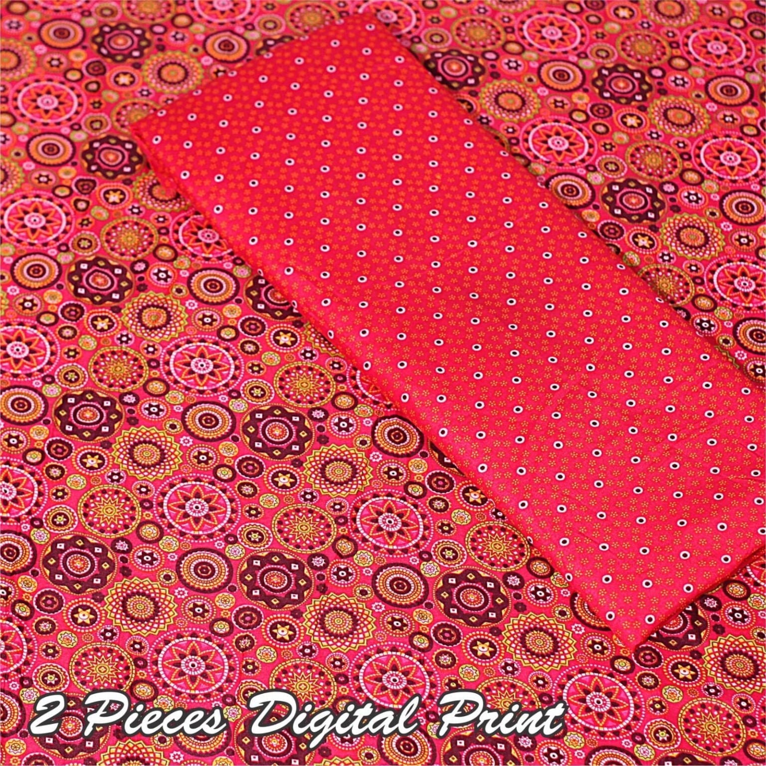 2 Piece – Cotton Digital Print Suit ( Design A-15)