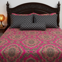Magenta Pink Gold Paisley - Extra Straight