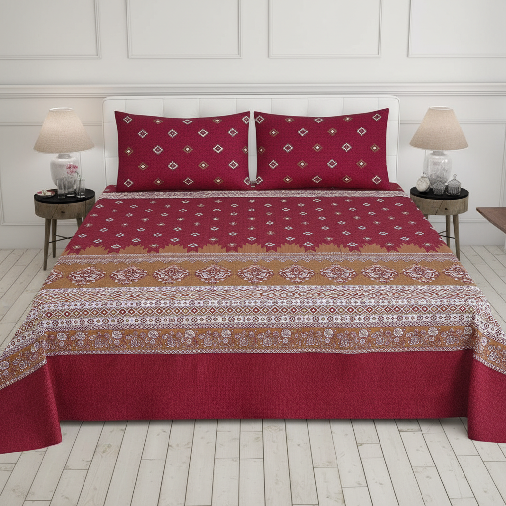 Maroon Red Bandhani - Straight