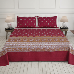 Maroon Red Bandhani - Straight