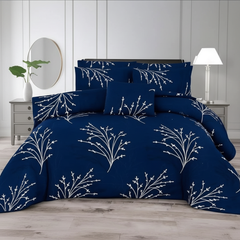 Navy Blue Branch Comforter - Straight