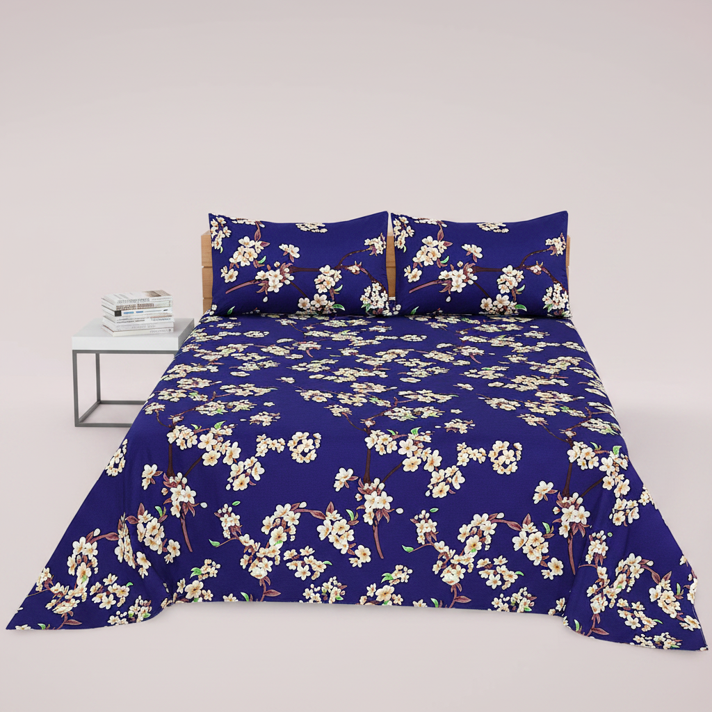 Navy Blue Cherry Blossom - Straight