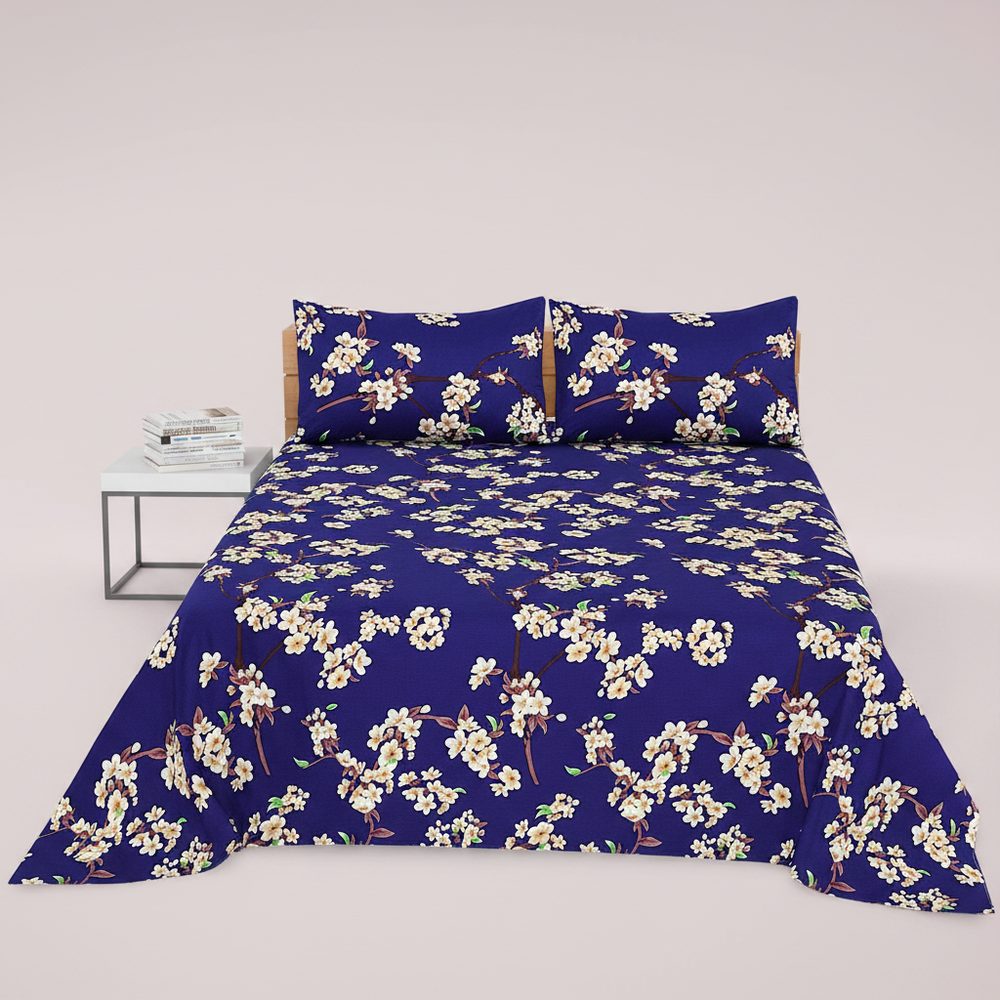 Navy Blue Cherry Blossom - Straight