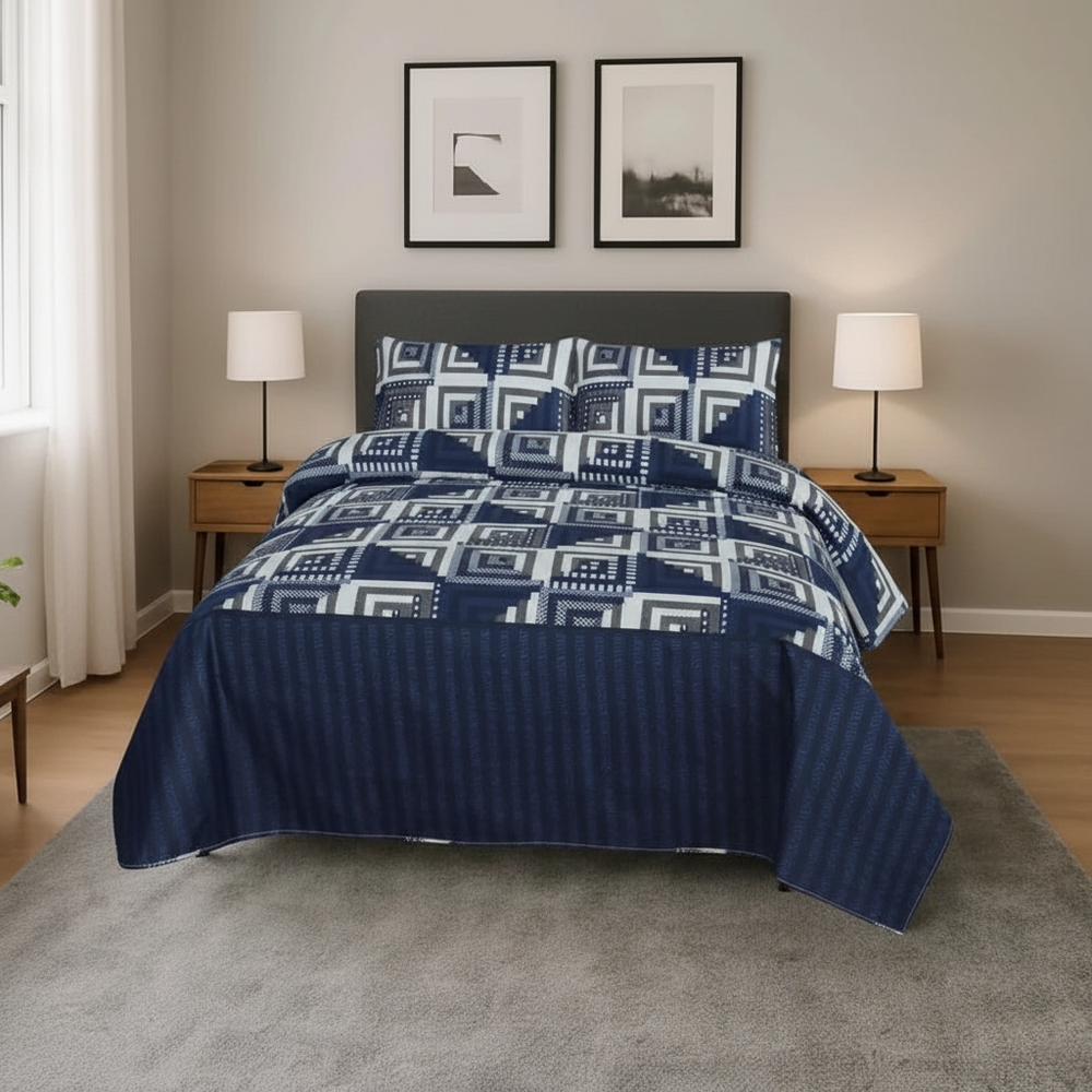 Navy Blue Square Maze - Straight