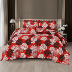 Red Chrysanthemum Comforter - Straight