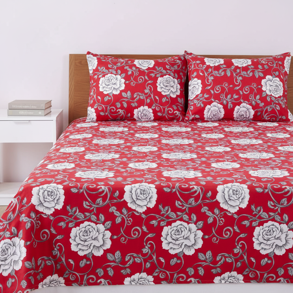 Red White Grey Rose - Straight
