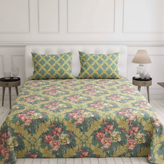 Sage Green Baroque Floral - Straight
